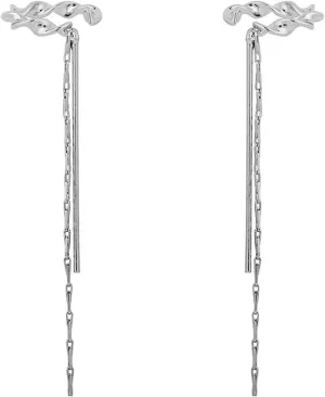 Light Rain Ear Cuff Earrings - EC01, Dangle Wrap Earrings with Tassel for Non Piercing Ears Women