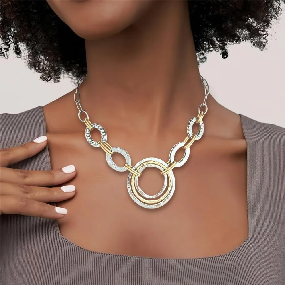 LILIE&WHITE Gold And Silver Chain Necklace For Women Rope Chain Necklace Chic Link Chunky Gold Necklace Fashion Jewelry
