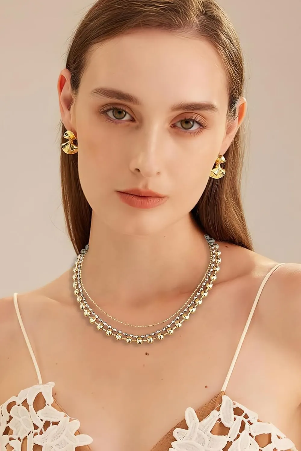 LILIE&WHITE Gold And Silver Chain Necklace For Women Rope Chain Necklace Chic Link Chunky Gold Necklace Fashion Jewelry