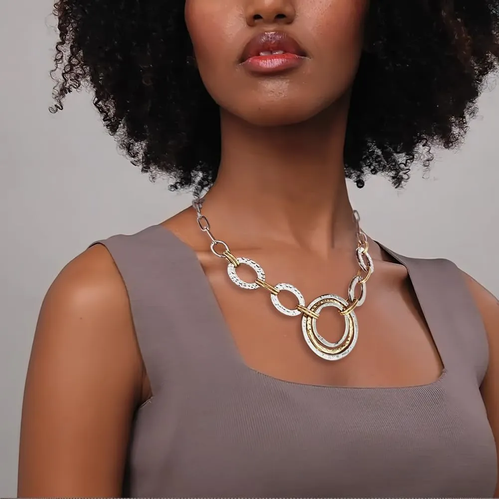 LILIE&WHITE Gold And Silver Chain Necklace For Women Rope Chain Necklace Chic Link Chunky Gold Necklace Fashion Jewelry