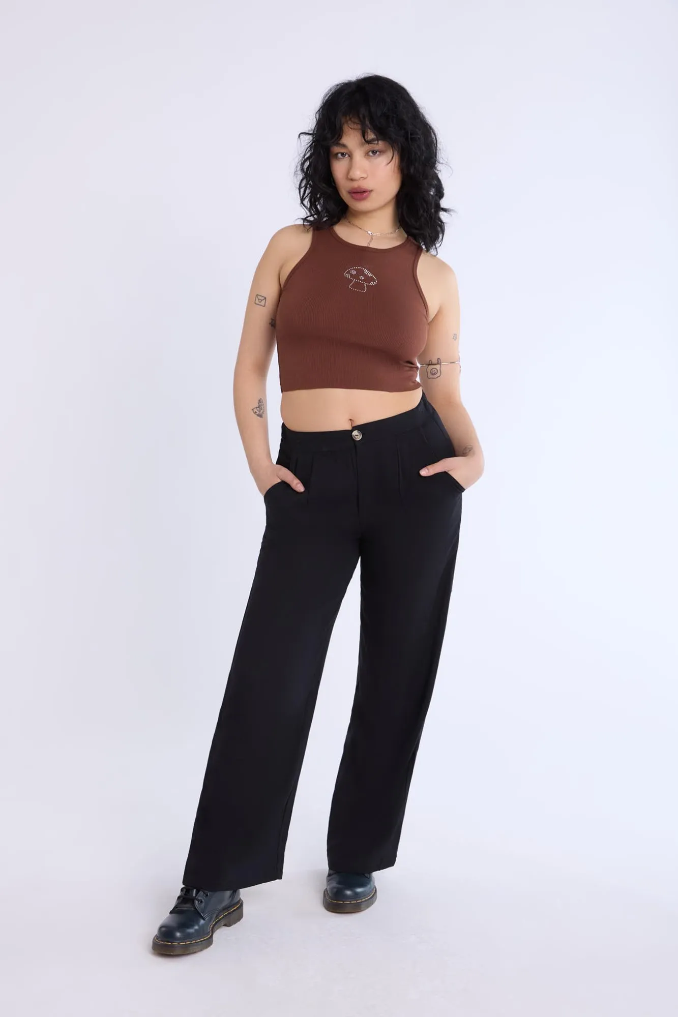 Lined Wide-Leg Pant