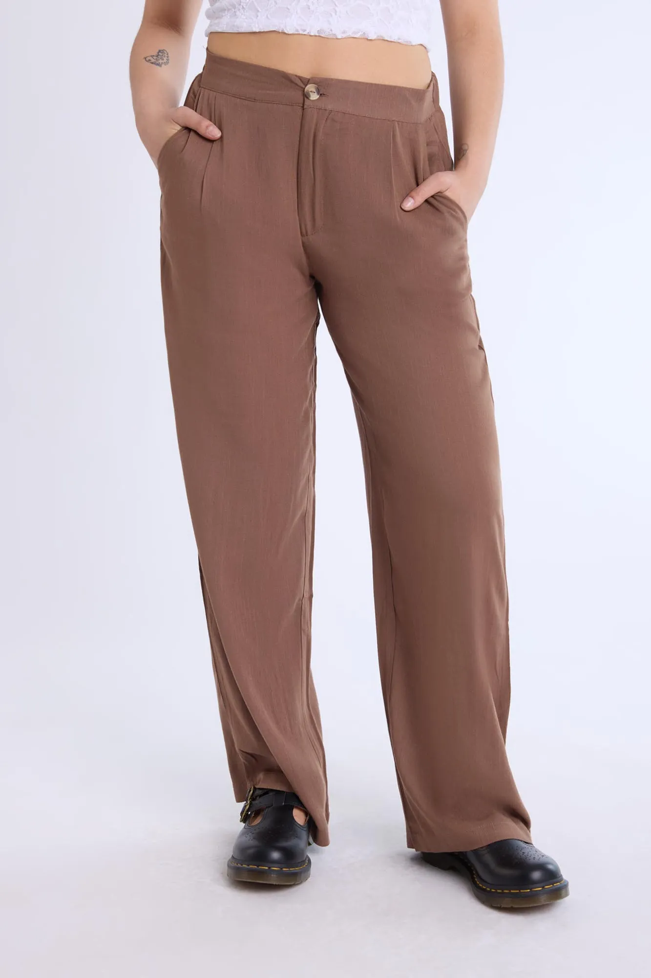 Lined Wide-Leg Pant