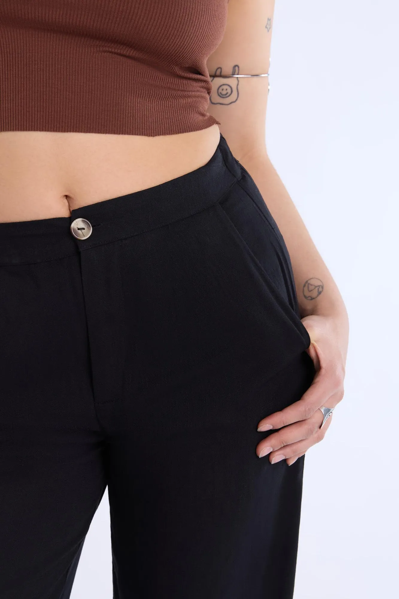 Lined Wide-Leg Pant