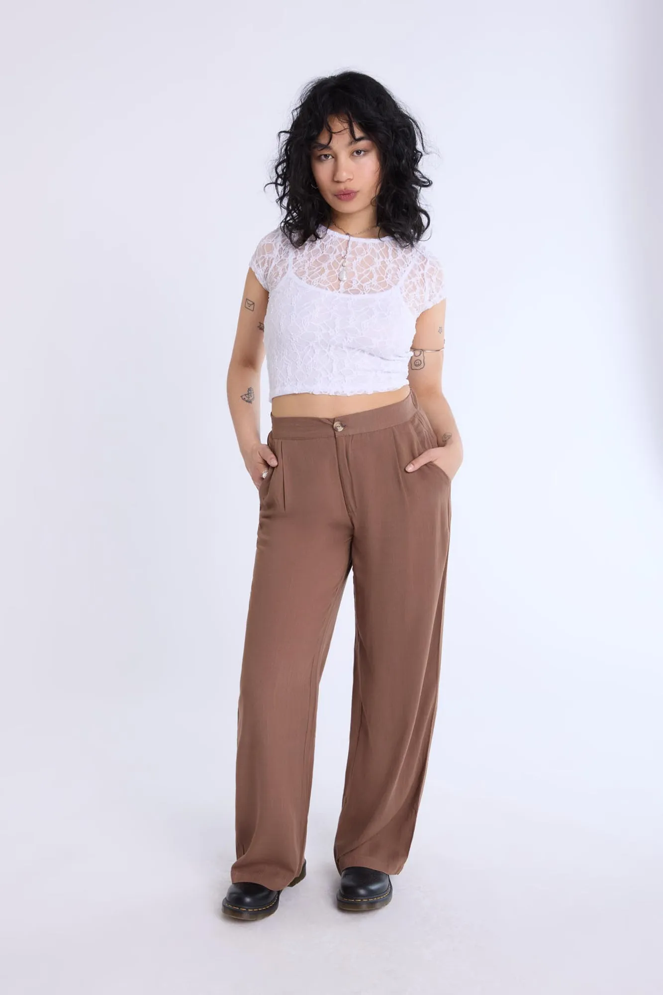 Lined Wide-Leg Pant