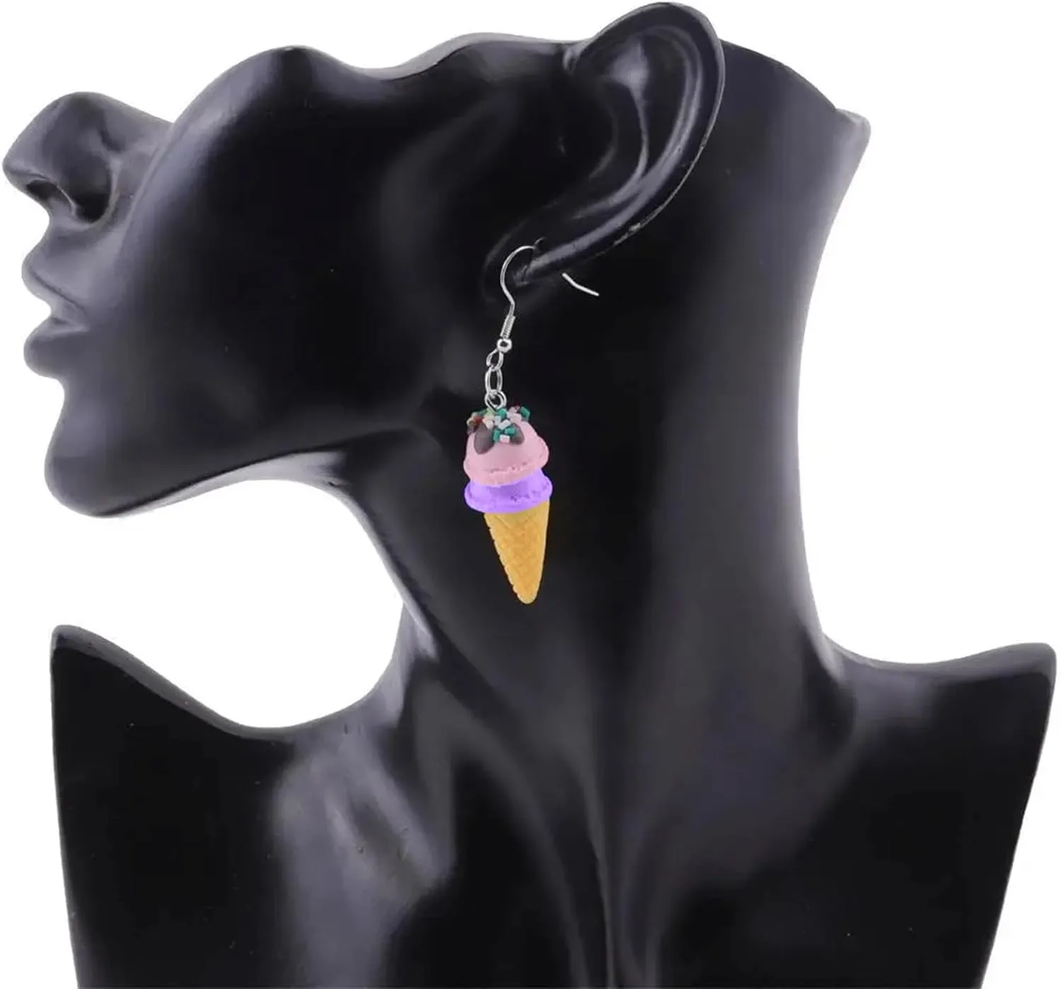 Lovely Resin Ice Cream Dangle Earrings - Funny Imitation Food Drop Earrings for Women, Summer Sweet Style Jewelry