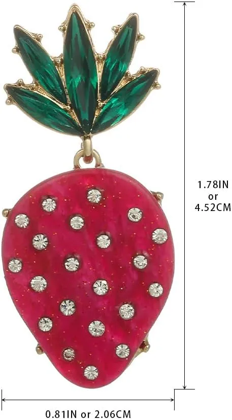 Madison Tyler Fruit Dangle Earrings | Gold Plated Flower Strawberry Apple Cherry Olive Earrings - Sweet Fruit Themed