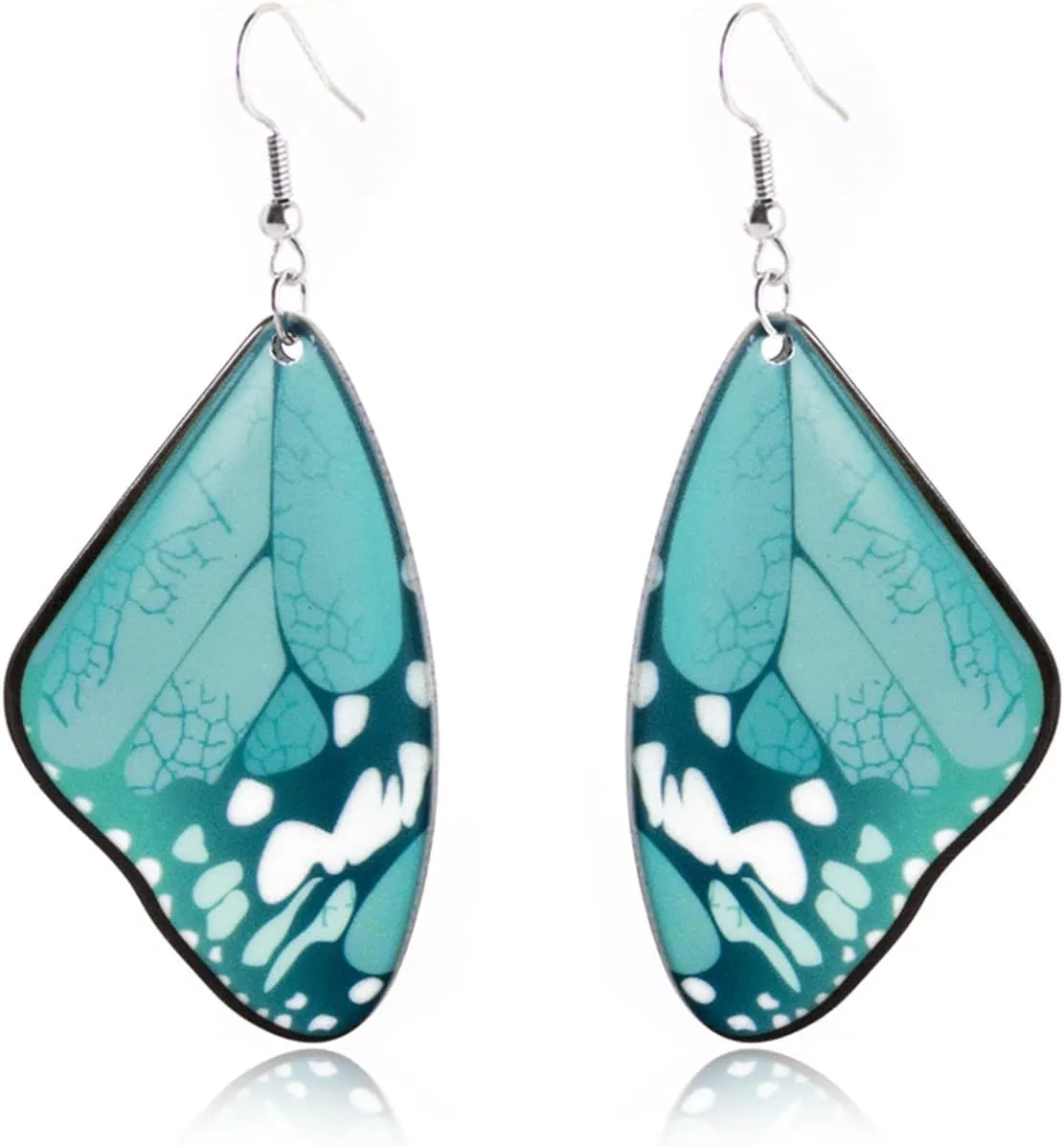 MALOYANVE Butterfly Wing Earrings for Women Asymmetric Boho Colorful Monarch Butterfly Wings Dangle Earrings Chic Jewelry Summer Vacation
