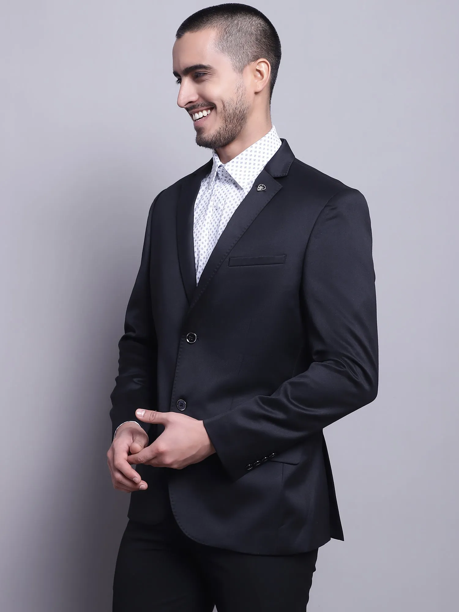Men Black Casual Blazer