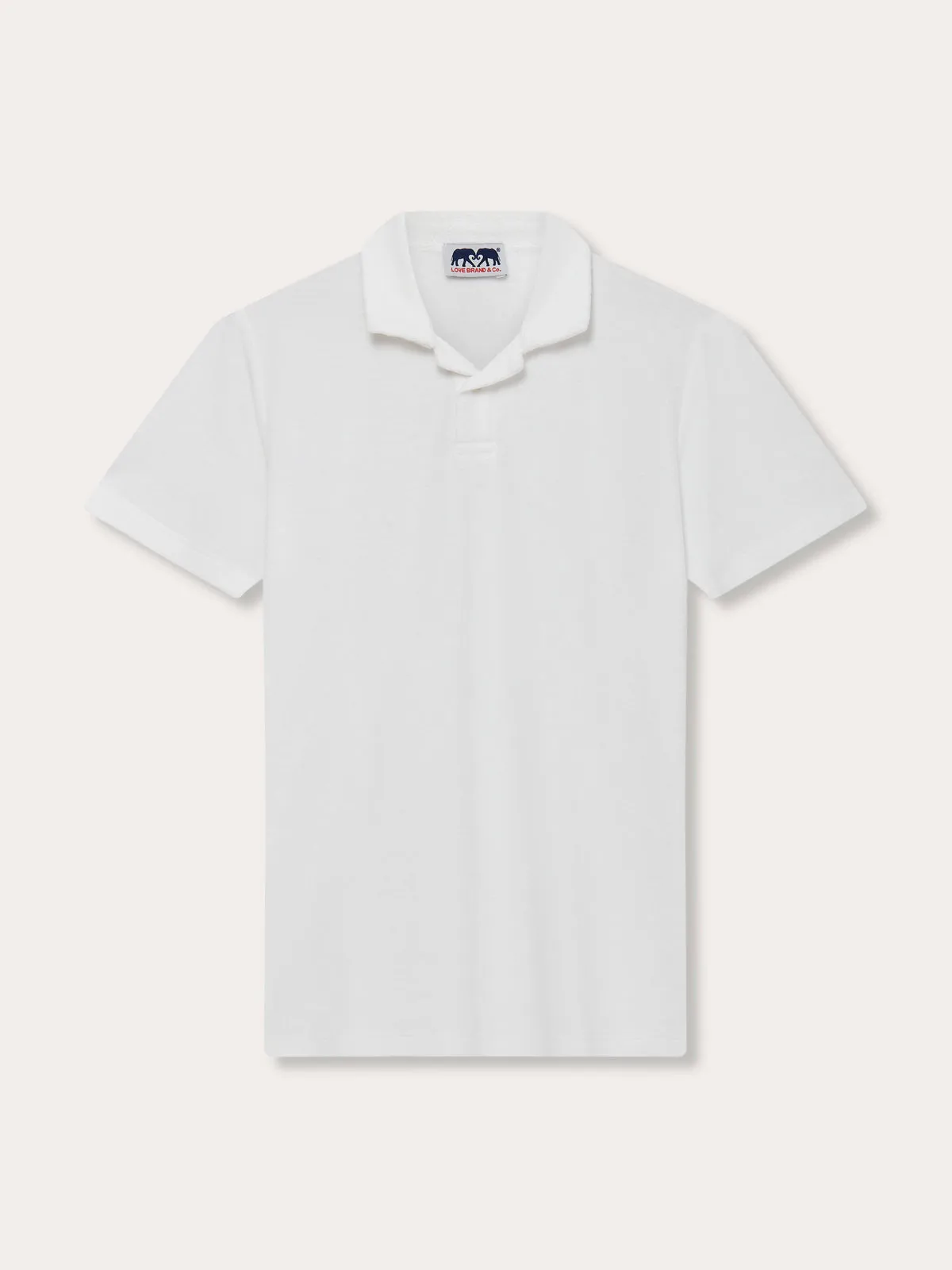 Men's White Powell Terry Polo Shirt
