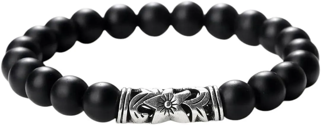New 2026 Unisex Men's Lucky Prayer Beads Bracelets Women Charm Black Lava Tiger Eye Stone Couples Distance Bangles Yoga Jewellry Gifts Jewelry Fashion Trendy Accessories Creative Gift For And Men