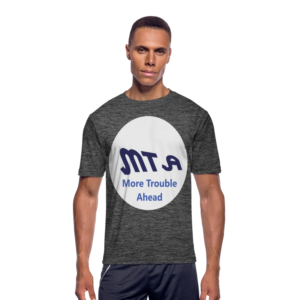 New York City Subway train funny Logo parody Mens Moisture Wicking Performance T-Shirt