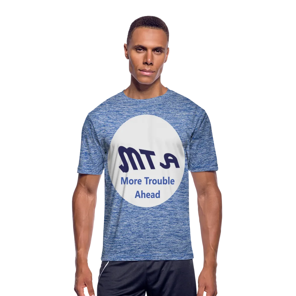 New York City Subway train funny Logo parody Mens Moisture Wicking Performance T-Shirt
