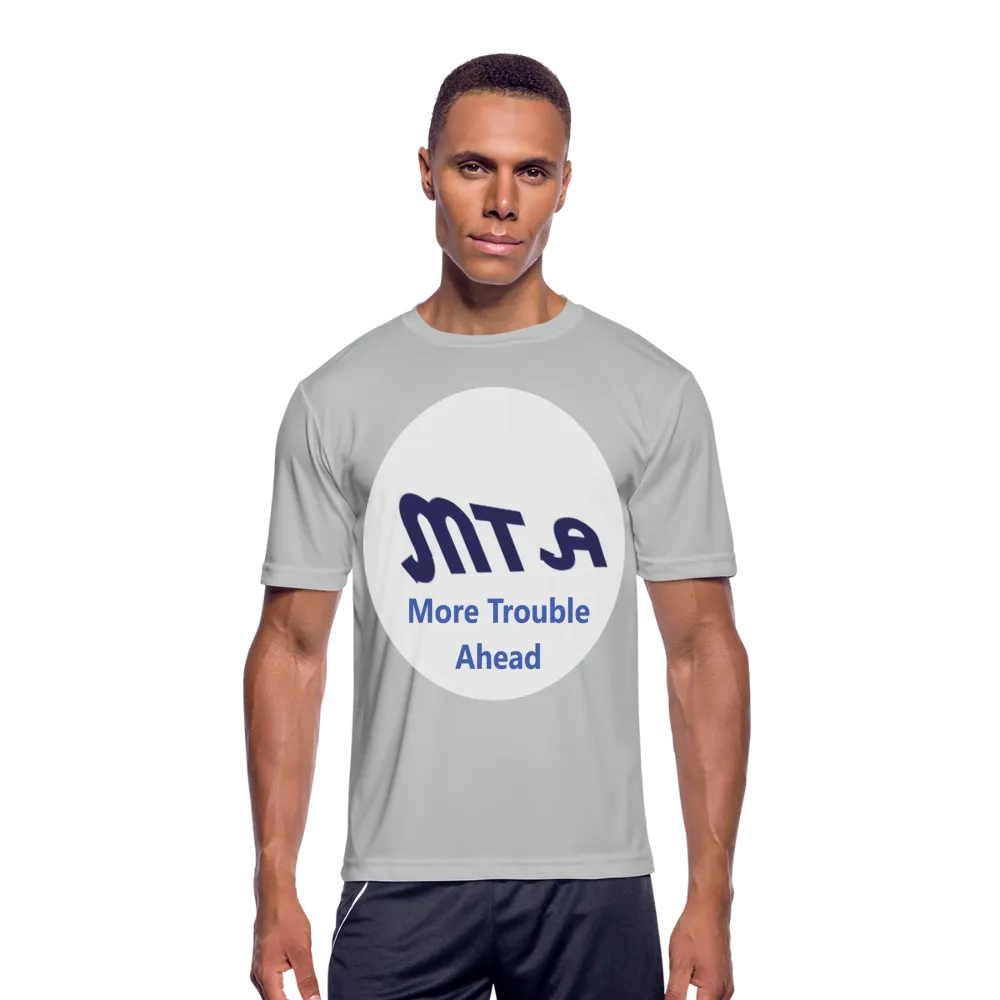 New York City Subway train funny Logo parody Mens Moisture Wicking Performance T-Shirt