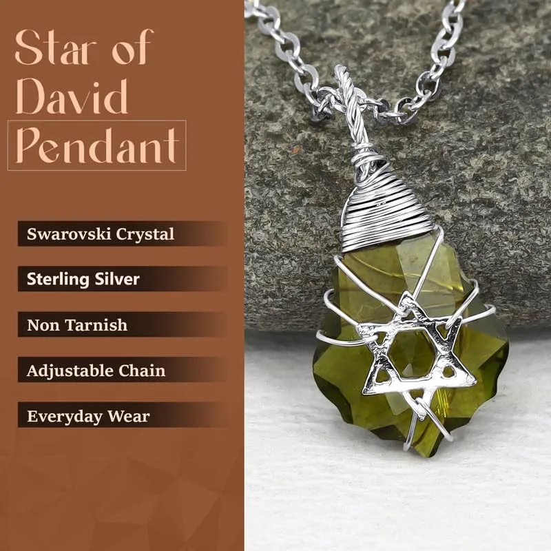 Non Tarnish Jewish Star Silver Necklace for Women and girl - Star of David Necklace - Valentine's Gift for her  Made in Israel
