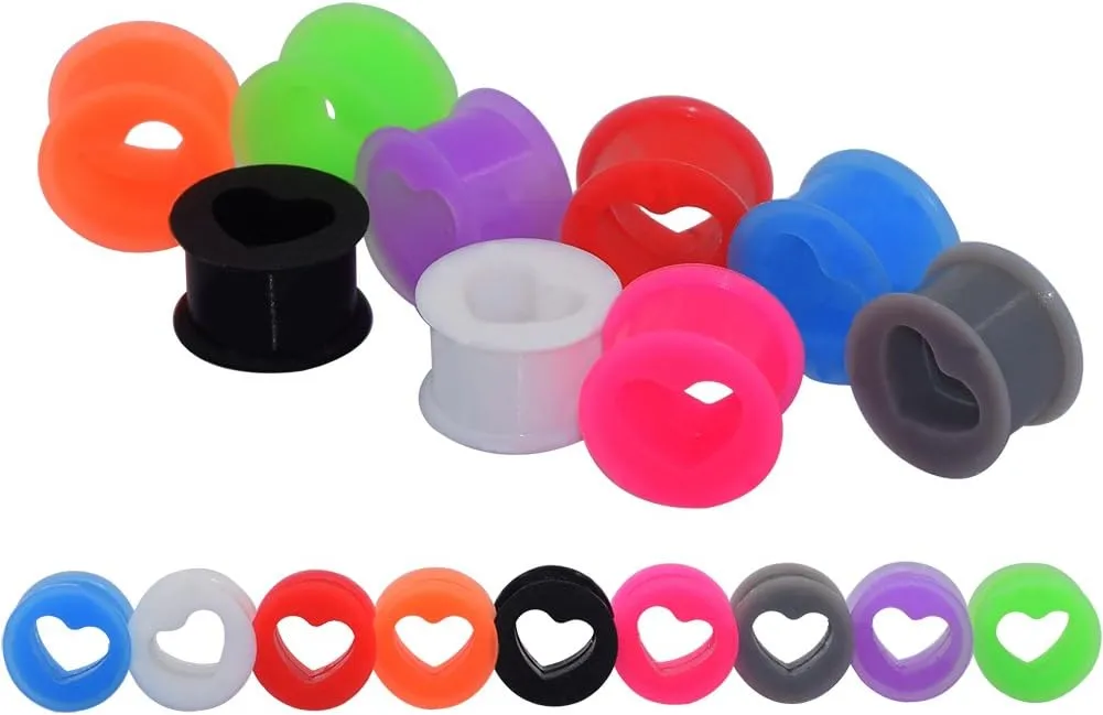 Oyaface Silicone Gauges Set Hard & Soft Colorful Tunnels for Ears Stretching Earrings 6G-25mm