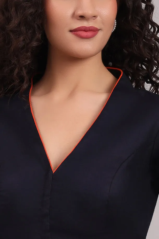 Parthsarthi Embroidered Cotton Blouse  Black