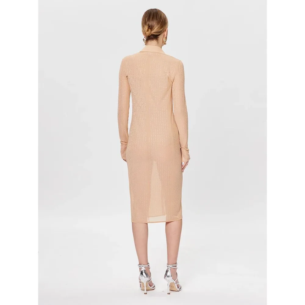 Patrizia Pepe Polished Beige Linen Blazer
