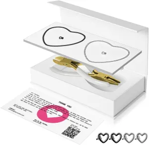 Permanent Couples Bracelet Kit  Locking Heart Clasp DIY Bracelet Set for Couples, Friends, and Family  Unique Gift for Anniversary, Valentines Day, Birthday  His & Hers Matching Bracelets