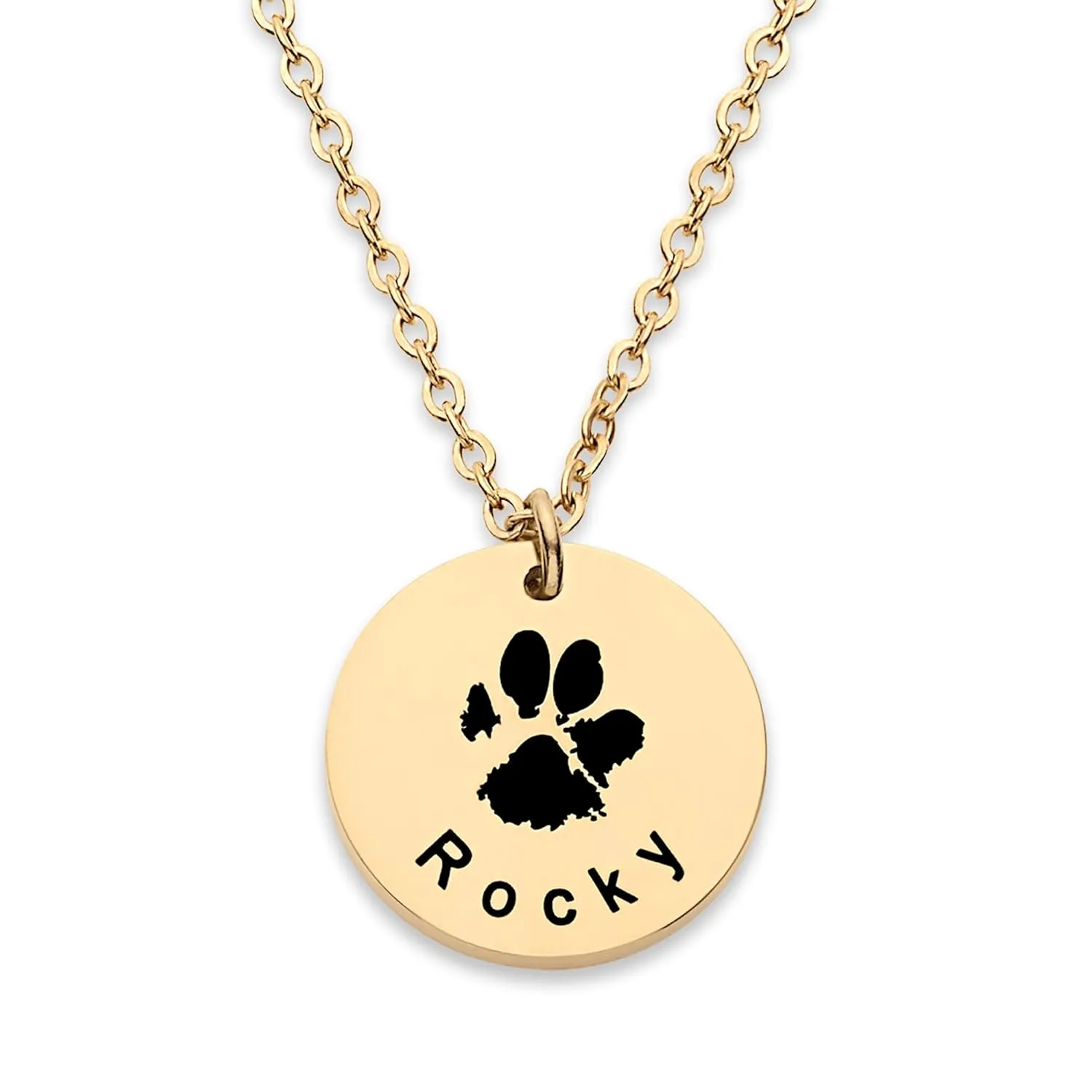 Personalized Dog Paw or Nose Print Necklace for Women, Mom, Pet Memorial Dog Cat Paw Jewelry, Custom Gifts for Dog Lover, Engraved Name & Photo Picture, Loss of a Pet, Christmas Gift (Two Pendants)