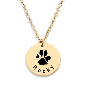Personalized Dog Paw or Nose Print Necklace for Women, Mom, Pet Memorial Dog Cat Paw Jewelry, Custom Gifts for Dog Lover, Engraved Name & Photo Picture, Loss of a Pet, Christmas Gift (Two Pendants)