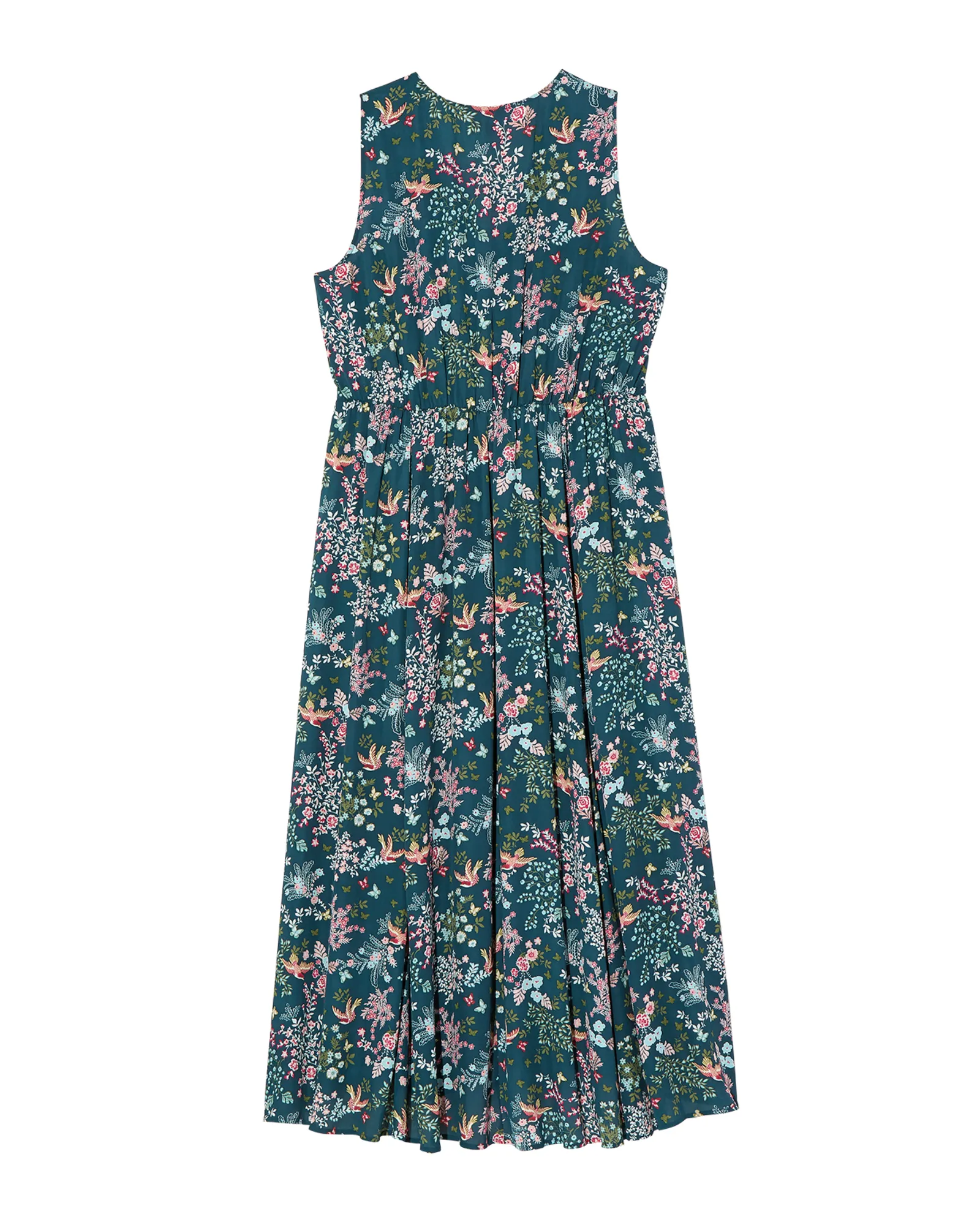 Petal Sleeveless Faux Wrap Maxi | Navy / Pink