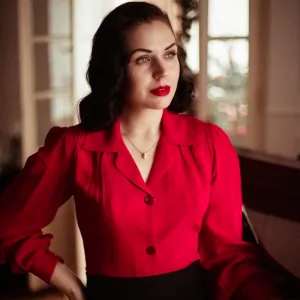 Poppy Blouse in Lipstick Red