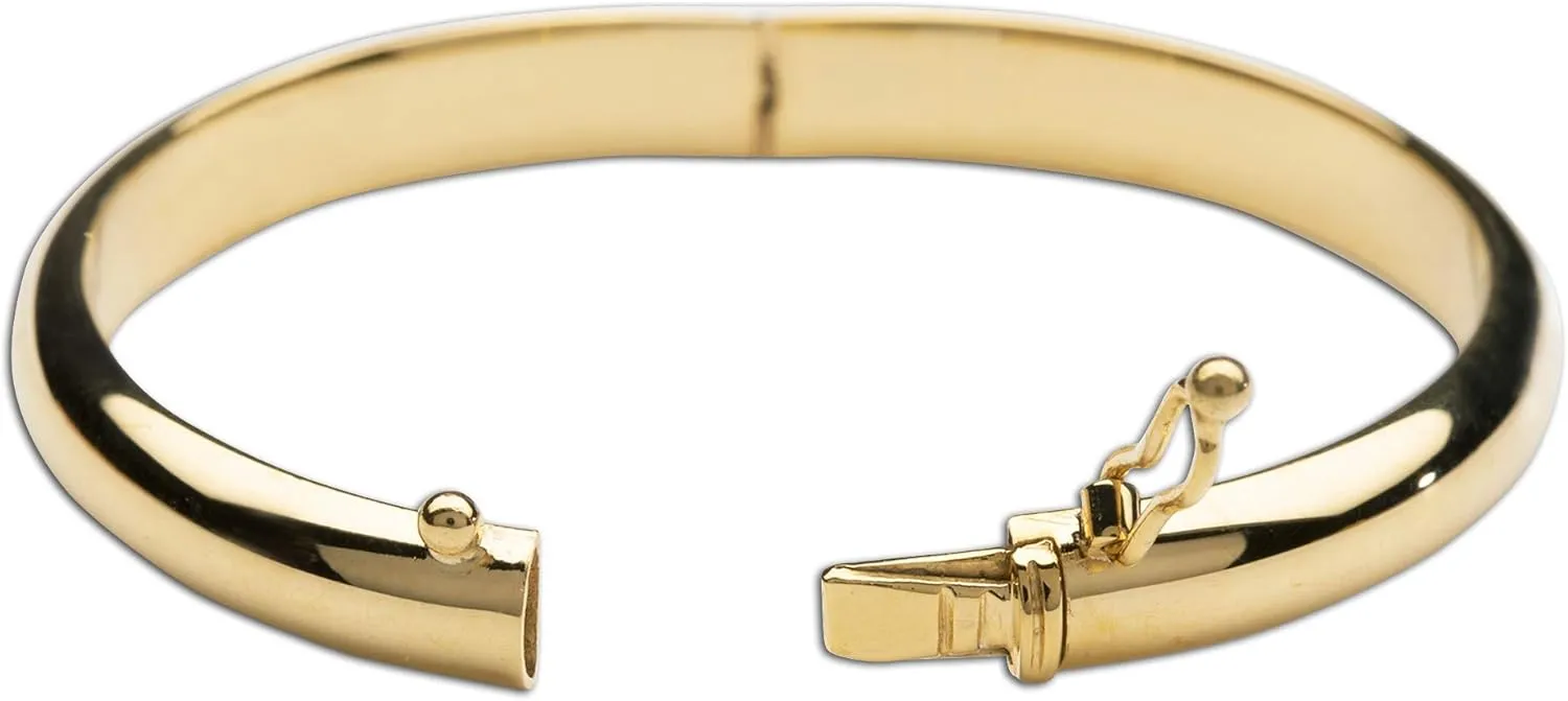 Precious Pieces 14K Gold-Plated Bangle Bracelet for Babies, Toddlers, Children, Kids, Teens and Women