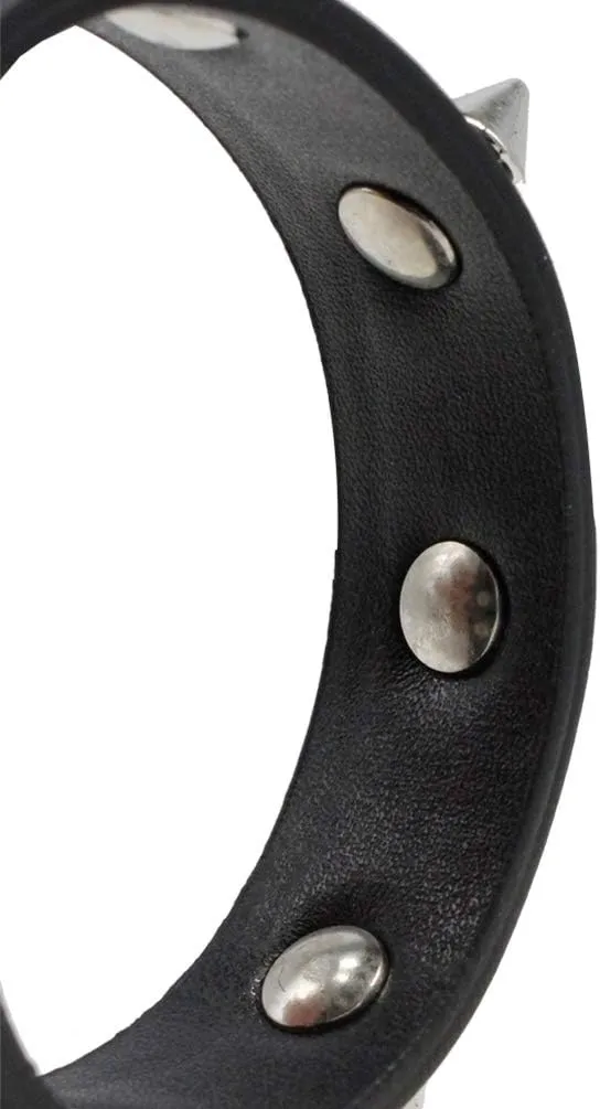 Punk Studded Spike Bracelet Goth Leather Cuff Bangle Rock Black Wristband