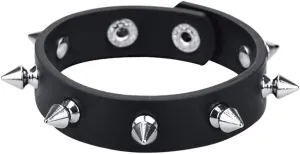 Punk Studded Spike Bracelet Goth Leather Cuff Bangle Rock Black Wristband