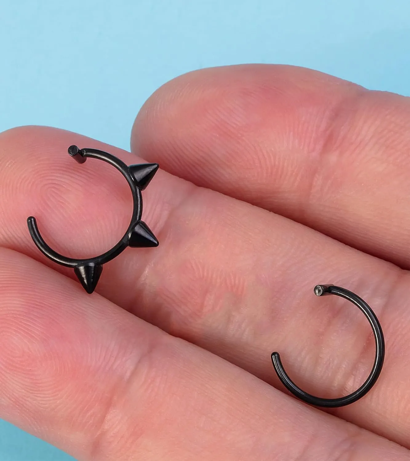 QWALIT Fake Lip Piercing Fake Lip Ring Fake Nose Ring Fake Snake Bites Fake Nose Piercing Faux Lip Rings Fake Snake Bite Piercing Clip Lip Ring Ear Cuff Earrings