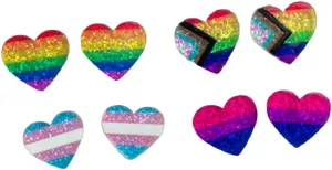 Rainbow Pride Stud Earrings Set Shinning Heart Stud Earrings Rainbow Ear Stud Earring Gay Lesbian Bisexual Transgender Pride Month Parade Jewelry Gifts