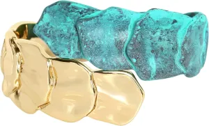 Robert Lee Morris Soho Womens Patina Petal Bypass Bangle Bracelet