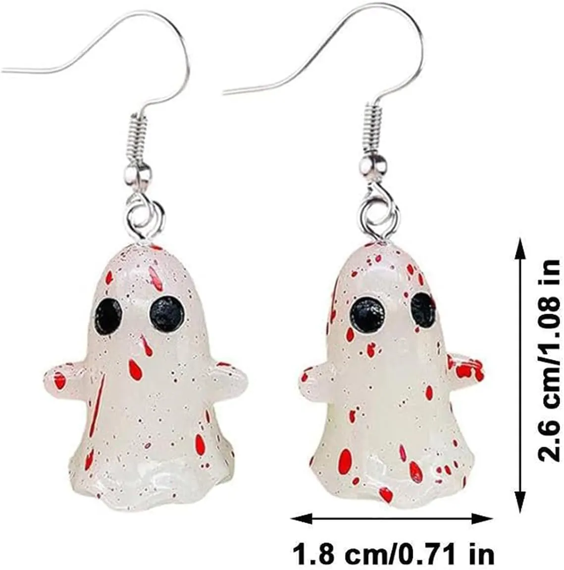 RONIAVL Halloween Ghost Earrings for Women 3D Ghost Pumpkin Heart Earrings Glow In The Dark Spooky Earrings Halloween Theme Jewelry Gifts With Sticker