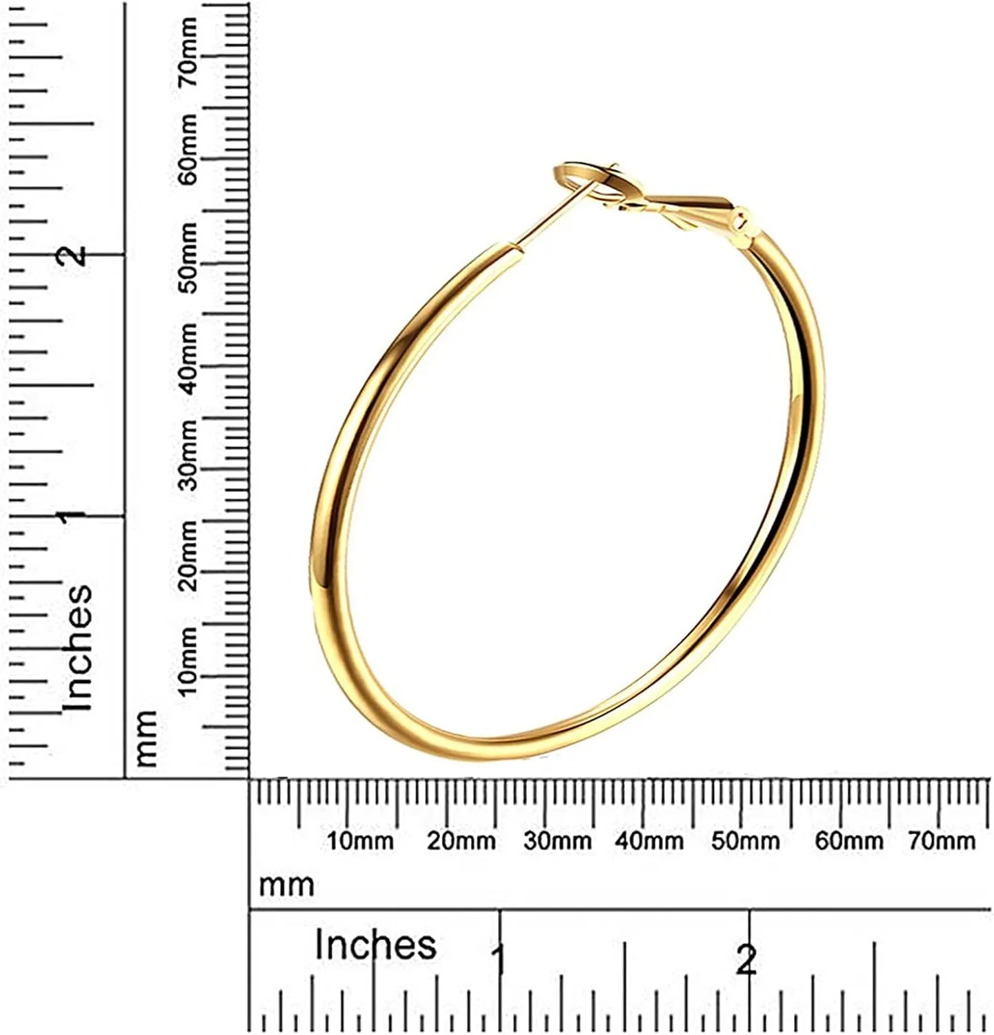 Rose Gold Hoop Earrings for Women, Fashion Round Lightweight Hoops Earrings Gift White Gold Rose Gold Plated 40mm - 50mm - 60mm