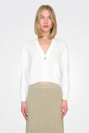 Sequin Cardigan - White
