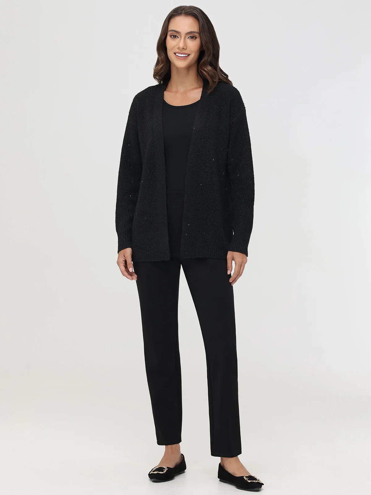 Sequin Shaker Stitch Cardigan