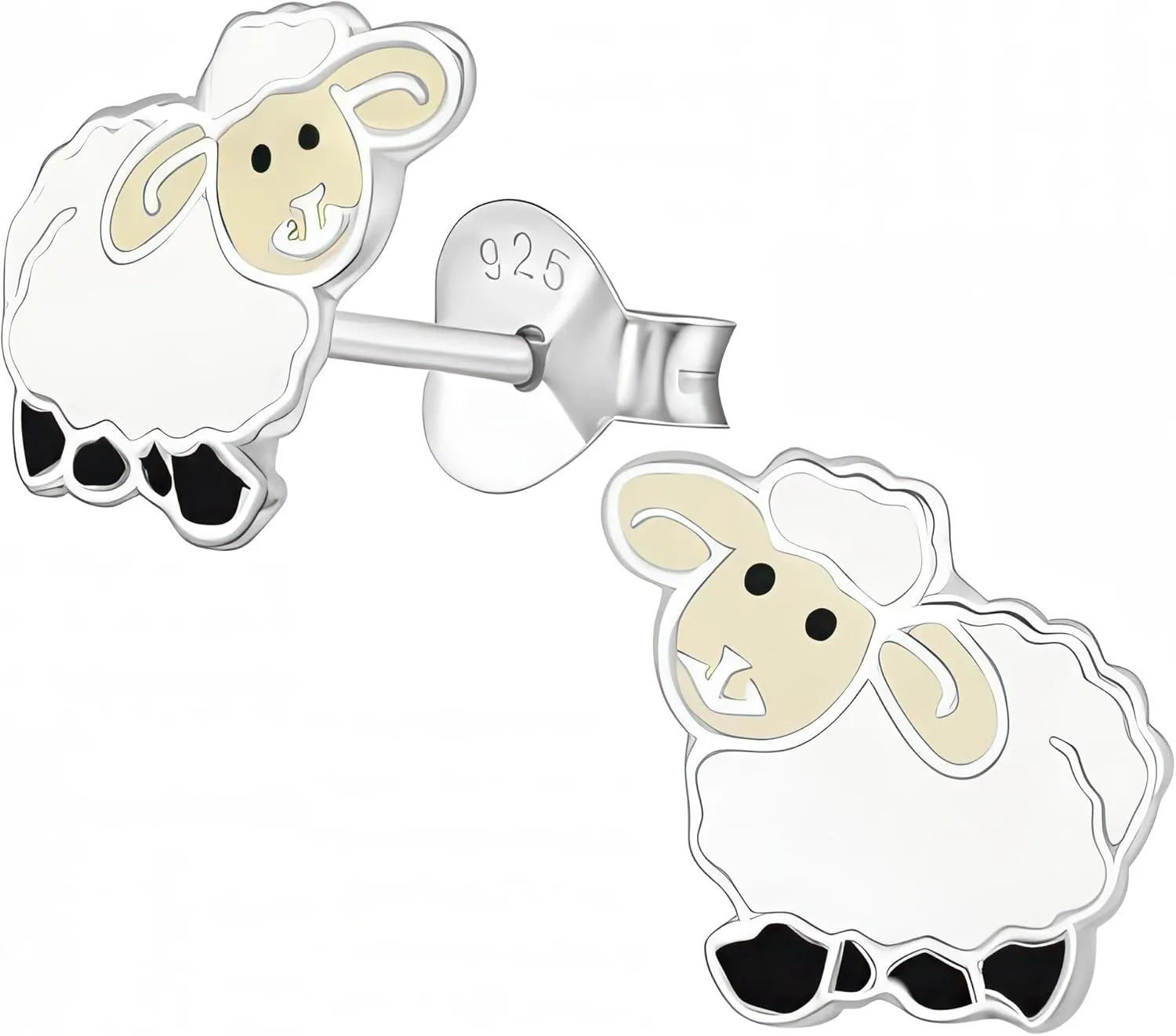 Sheep/Lamb Sterling Silver Tiny Stud Earrings, Cartilage Tragus Helix Second Piercing Jewelry