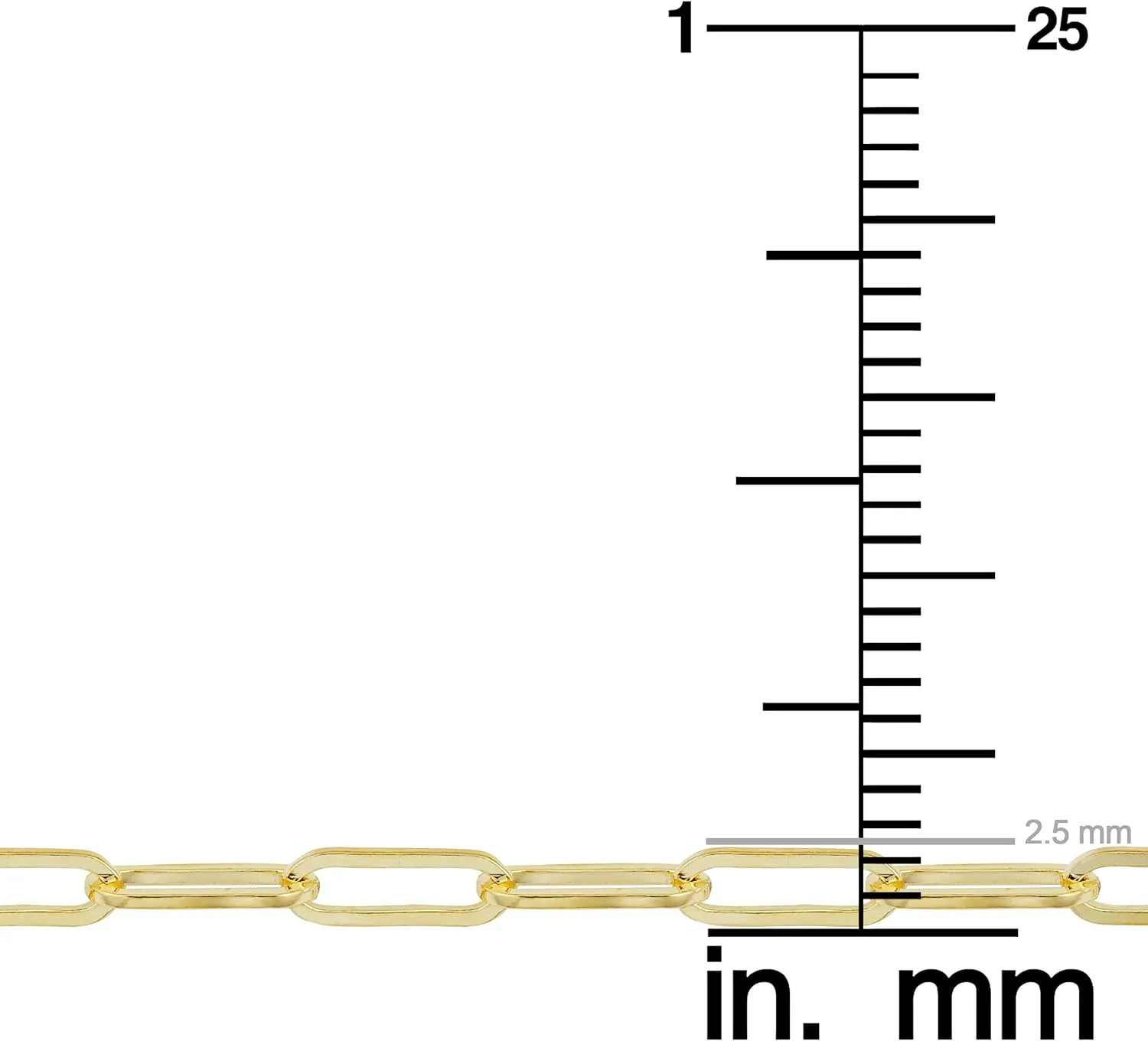 Solid 14k Yellow Gold Filled 2.5 mm Paperclip Chain Necklace Minimalist Jewelry for Women (16, 18, 20, 24 30 or 36 inch)