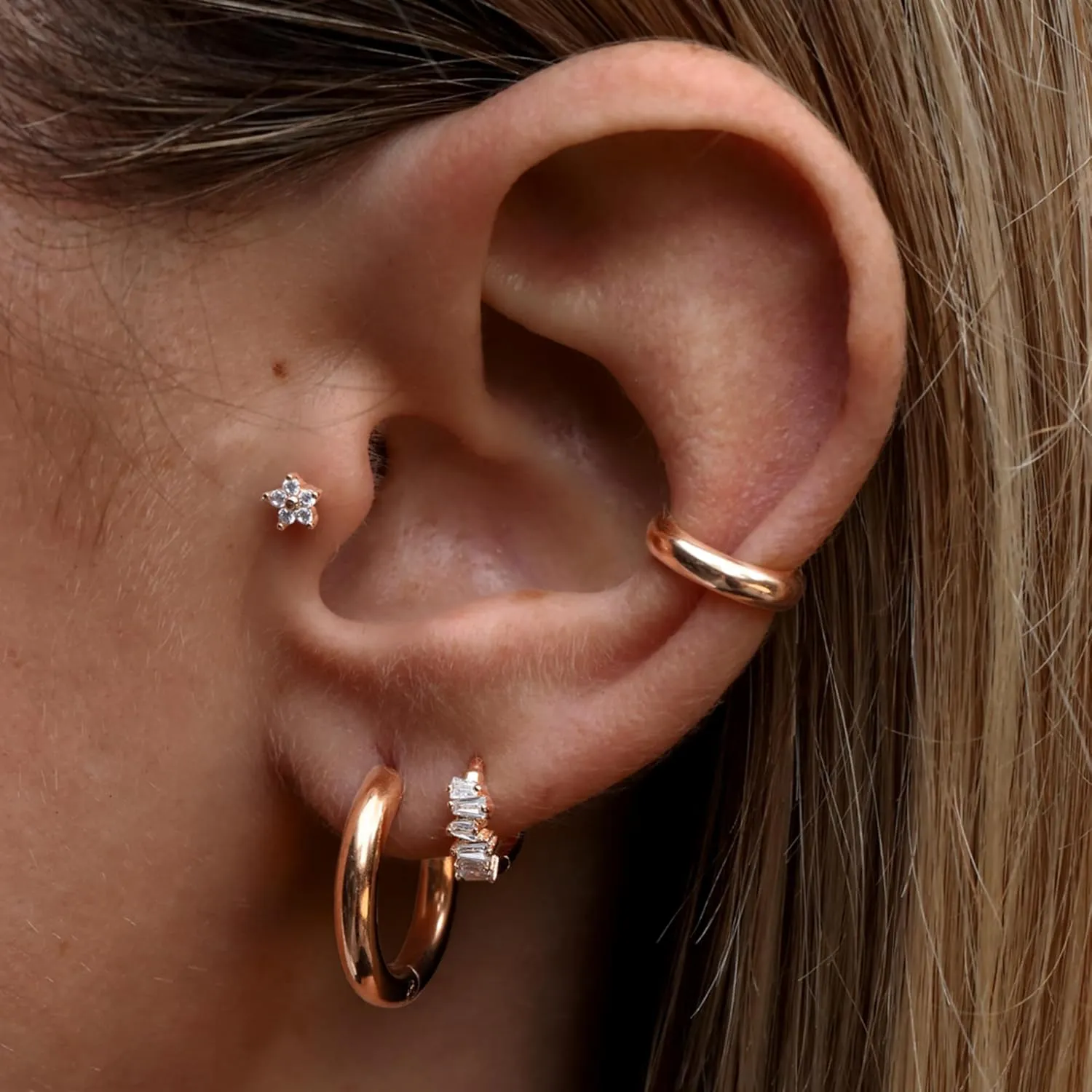 Solid Gold Huggie Hoop Ear Cuff, Non-Piercing Cuff Earrings, Helix Wrap Cuff Hoop, Tiny Boho Minimalist Earrings, Gifts For Her.