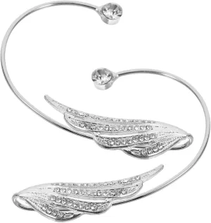 Sparkly Silver Earring Cuffs Women's Rhinestone Ear Cuffs Fashion Earrings