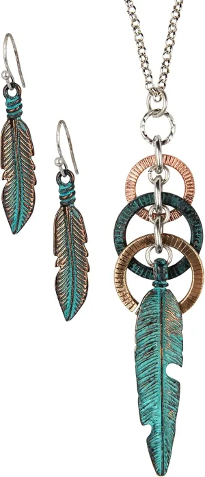 SPUNKYsoul Feather Circle Long Necklace for Women Collection