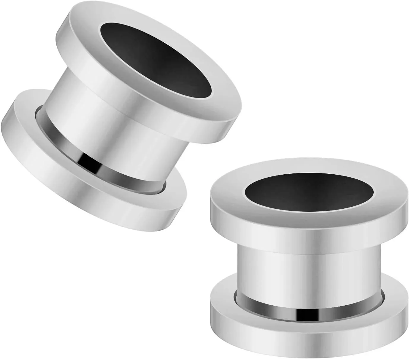Surgical Steel Ear Stretching Lobe Plugs, Flesh Tunnel Earrings, Pair
