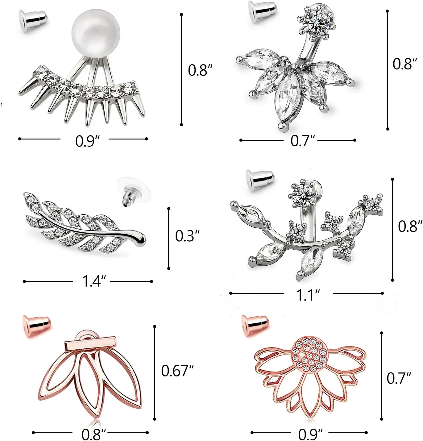 Suyi Fashion Hollow Lotus Flower Earrings Crystal Simple Chic Stud Earrings Set