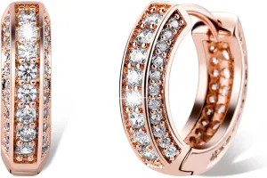 TOPGRILLZ Iced Out Hoop Earrings Cubic Zirconia Huggie Cartilage Cuff Hypoallergenic Luxury Fashion Round Circle Earrings For Men Women