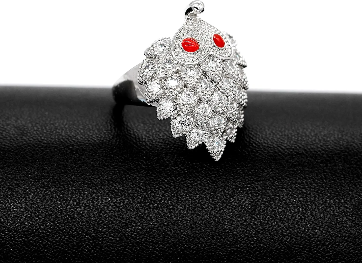 Uloveido Chic Sparky Bling Cubic Zirconia Hedgehog Ring Cute Animal Wedding Party Prom Finger Rings for Women Y347