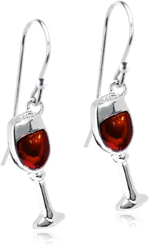 Unique Chic Handmade Stainless Steel Red Wine Glass Dangle Drop Earrings for Women Girls Statement Jewelry Gifts