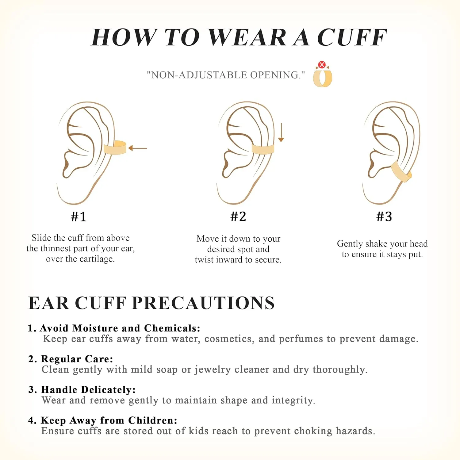 VACRONA Gold Ear Cuff Earrings for Women 14K Gold Plated Non Pierced Clip on Cartilage Cubic Zirconia Sparkling Earrings Gifts| Single