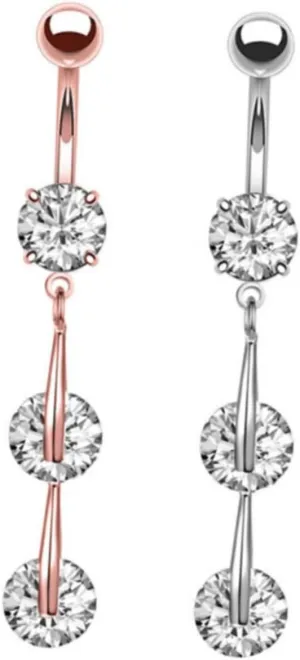 VALICLUD 2Pcs Zircon Navel Ring Chic Body Piercing Jewelry Silver Rose Gold Durable Belly Button Jewelry Friends Family