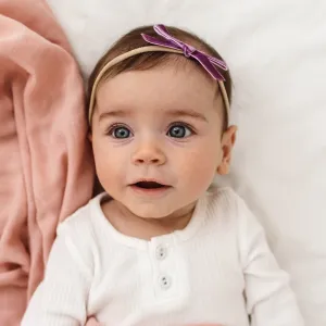 Velvet Petite Bow - Grape
