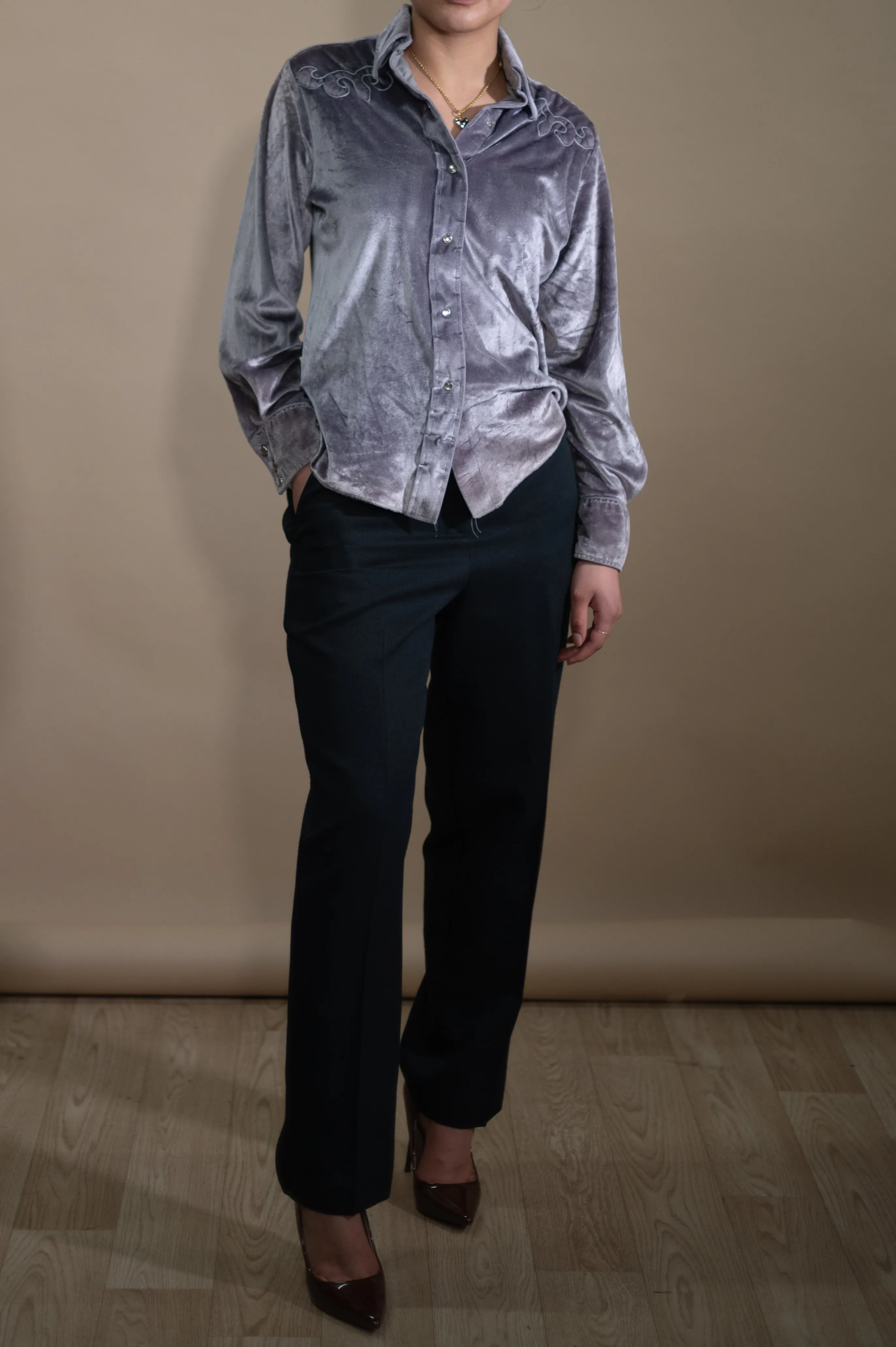 Vintage 70s Velvet Western Top